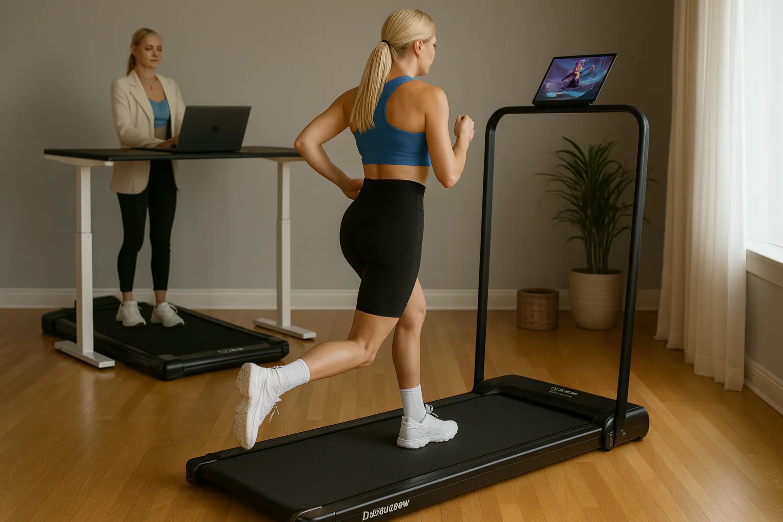 Dskeuzeew Tapis 4 en 1 — Connectivité et Applications : Un Tapis de Course Moderne